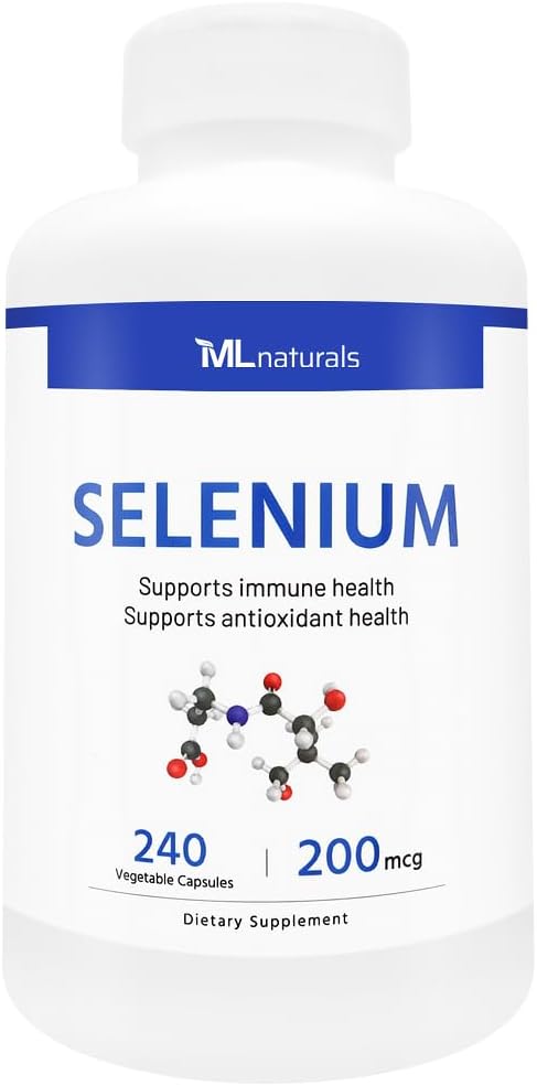 ML Selenium 200mcg 240 Vegetable Capsules. Mendukung Kesehatan Imune, NSF- Sertifikasi & cGMP- Compliant