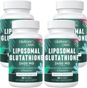 8-in 1 Lipomal Glutathione 2400 MG, Asorpsi Tinggi Formula Anti-Softget - dengan Acid Hyaluronic, Alpha--Lipoic Acid, Resveratrol - Skin, Liver Detox & Imune System, 240 Softgels