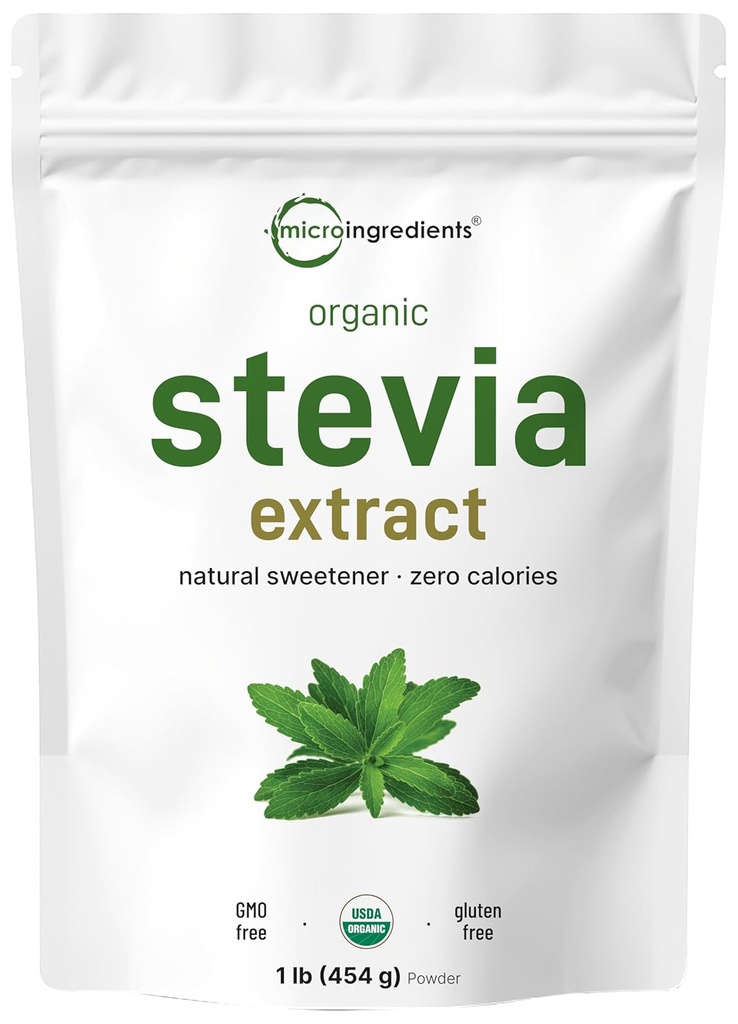 Powder Organik Murni, 1 Pound (2.837 Hamba), Tingkat Tertinggi Stevia Green Leaf Reb.
