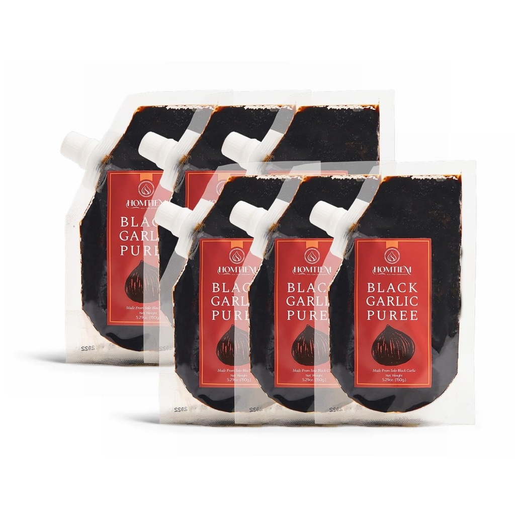 Homtiem Black Bawang hitam 150g. (Dibuat dari 100% Solo Black Garlic), Difermentasi selama 90 hari, Non- GMO, Siap untuk Makan untuk Merekam dan Memasak (6)