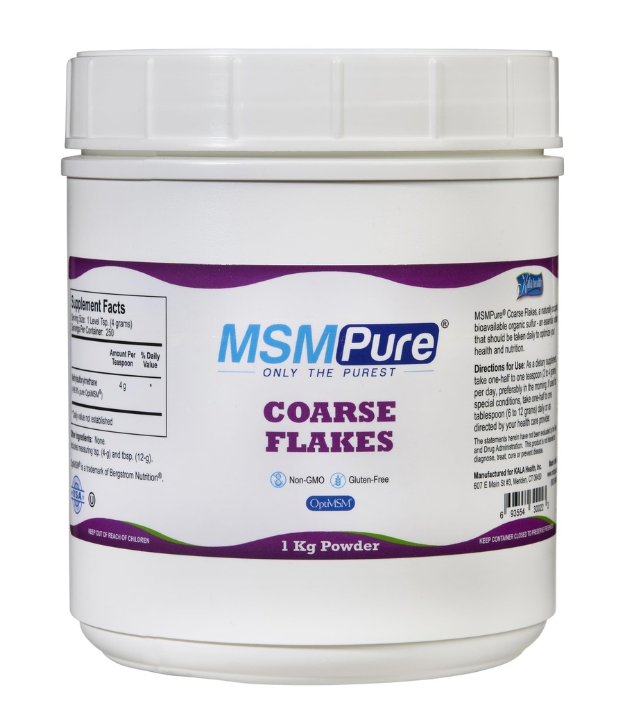 KALA HEALTH MSMPure Coarss MSM Powder - US- Made MSM for Joint Health, Skin Appetation, and Hair & Nail Dukung - 2.2 lb, Organik Sulfur