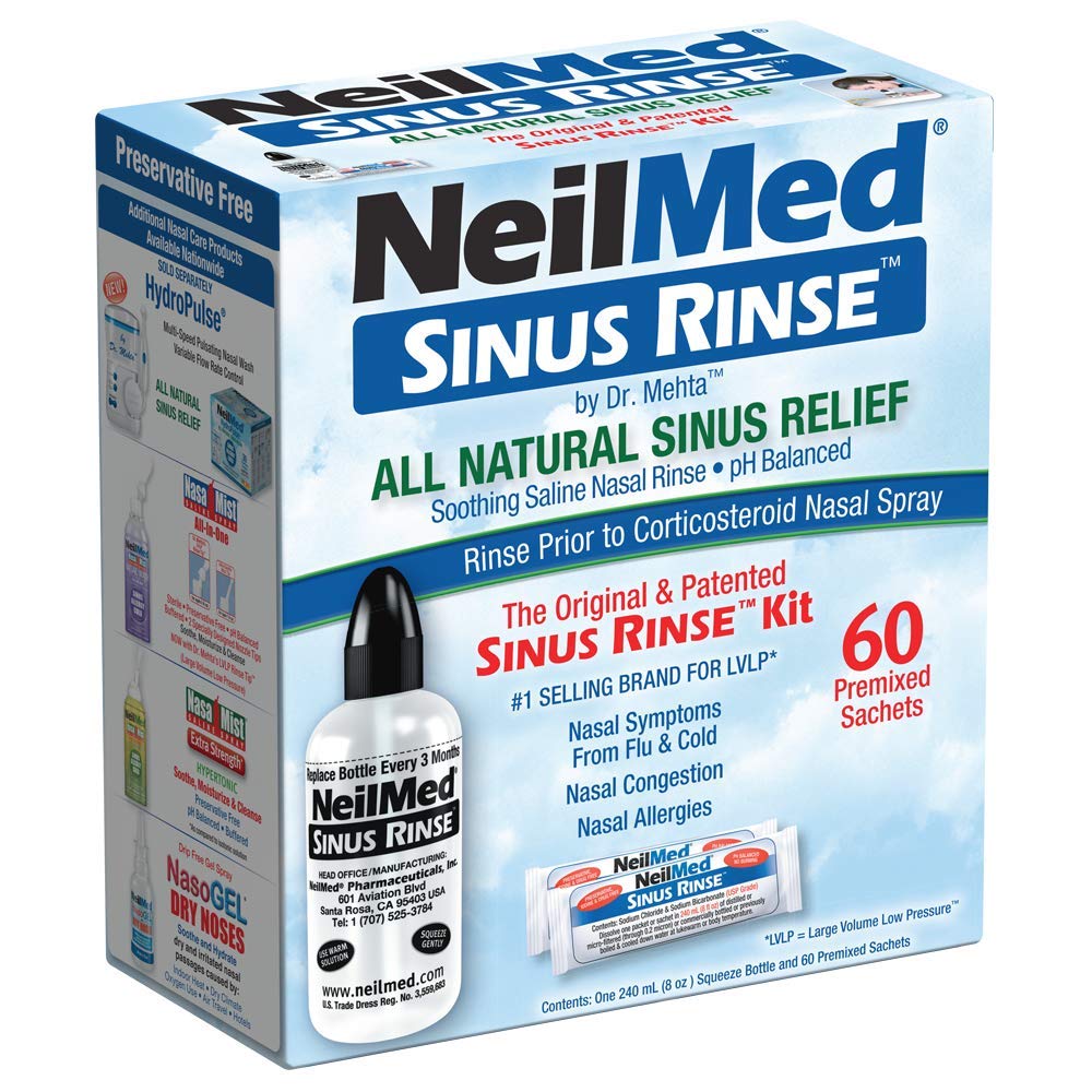NeilMed Sinus Rinse - A Complete Sinus Nasal Rinse Kit, 50 count (Paket 1) Cacah mungkin bervariasi
