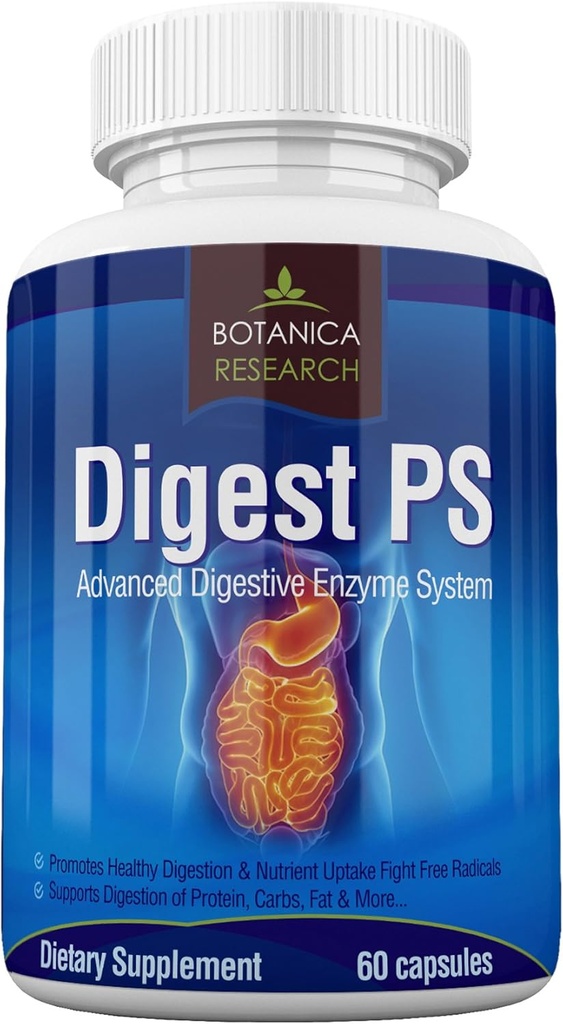 PS Digest: Advanced Digetical Multi Enzymes Supplement - Daily Escalyption System Cleanse: Bromelain, Lipase, Amylase, Lactase, Protease, Pectinase, Peptidase Vegetarian Capsule Pills