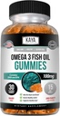 Kaya migrals Omega 3 Oil Gummies -Fish Oil Suplement with EPA & DHA Fatty Acids - Membantu Dukungan Otak, Mata, Kesehatan Hati & Imune Dukungan - Non-GMO - 30 Count