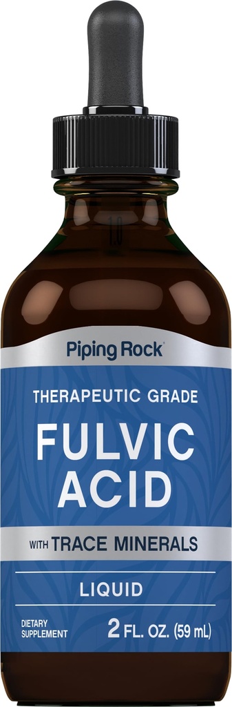 Piping Rock Liquid Fulvic Acid Drops 12.4; 2 fl oz 124; dengan Trace Minercure 124; Ionic Supplement 12.4; Vegetarian, Non-GMO & Gluten Bebas