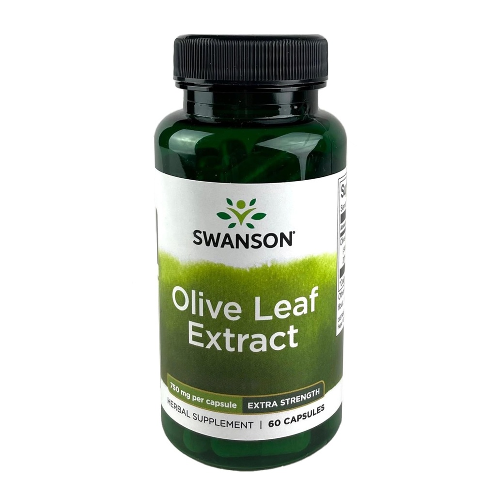 Swanson Olive Leaf Extract Capsules dengan 20% Oleuropein - Menyediakan dukungan Imune, Promotes Cardiovascular System Health Healthy Tekanan - (60 Capsules, 750mg Masing-masing)