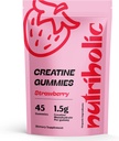 Cretine Monohydrate Gummies for Men and Women - Mudah Digest, Vegan, Gluten- Free, Non-GMO, 1.5g Creatine per Gummy - 45 Count, Strawberry)