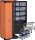 7 Hari AM / PM Pill Organizer dengan Scratch-Resistant Leather Case - Portable Weekly Travel Box dengan Untacyble Daily Pods & Privation Design (Bright Orange)