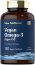 Carlyle Vegan Omega 3 Supplemen 124; 150 Softgels 124; dari Algae Oil 14; Non- GMO & Gluten Free 124; oleh Nuterional Tahoe