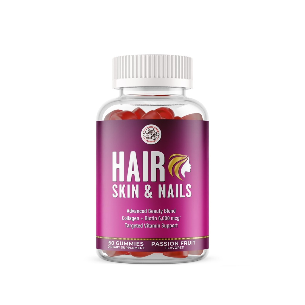 Grab The Gold Hair Skin & Nails Vitamin for Women 124; Gummies with 6000mcg Biotin & Collagen 124; 10 Esculin Vitamin 124- Gluten- Free, Non-GMO, Passion Fruit Flavor 124; 1 Bulan Supply