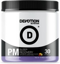 Devotion Nutition PM Sleep Recovery 124; Steviia Sweetened 126; Impreve Energy, Relax Mind, Dukung Mood, Enhance Metabolism 124; 30 Servings (Raspberry Leimonade)
