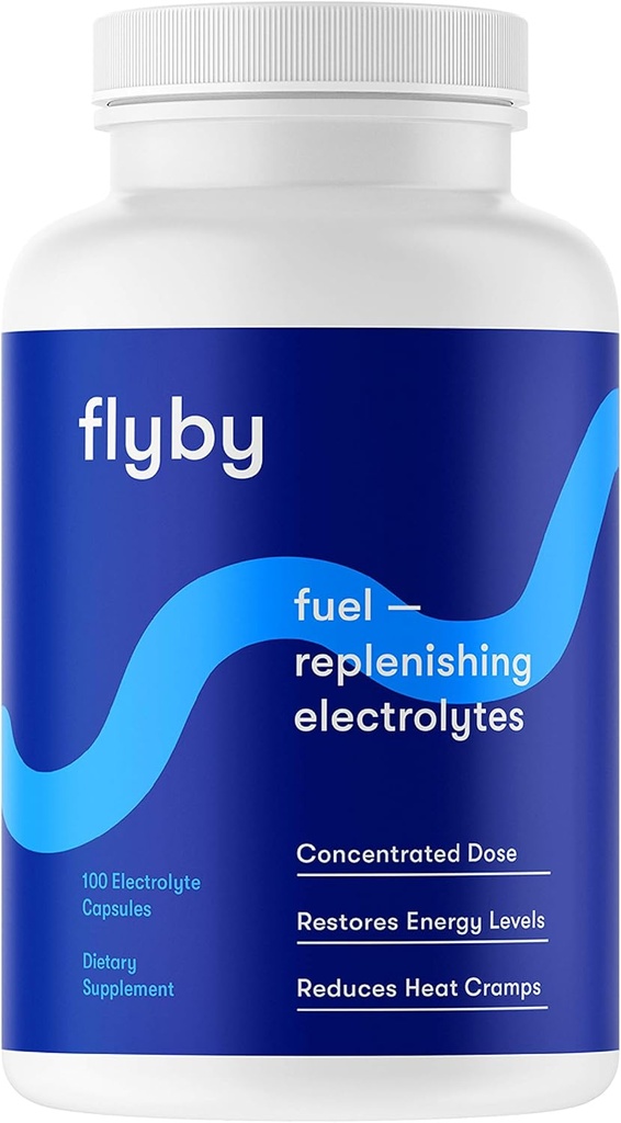 Flyby Electrolite Replacement Tablet - Pills & Capsules for Rapid Rehydration, Recovery, Keto & Cramps - Salts, Magnesium, Posium, Sodium - Paleo, Keto & Vegan Friendly - 100 Capsules