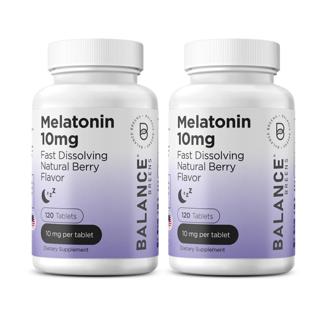 Balancebreens Melonatin 10mg Fast-Dissolve, 120 Tablet - Natural Sleep Aid for Reserve Nights, Drug-Free Support for Relation and Tranquility
