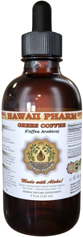 Green Coffee Liquid Extract, Green Coffee (Coffea Arabica) Bean Powder Taincture Supplemen 4 oz