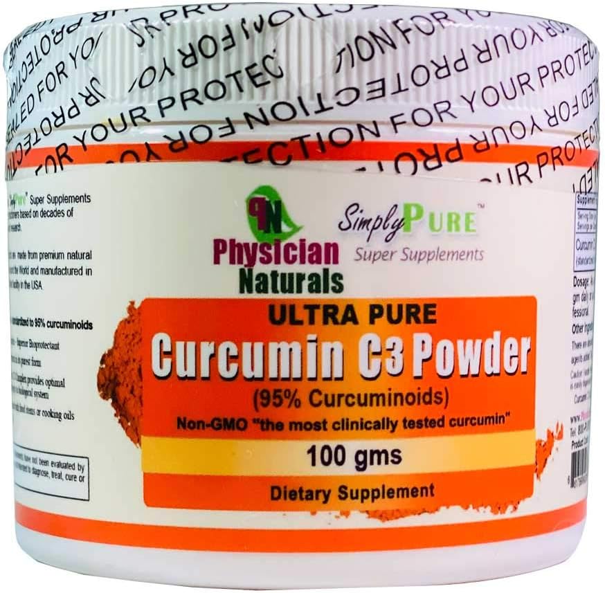 Komplekder Kompleks Ultra Pure C3 100% Curcumin Turmeric Ekstrak 100 GMS 11X Dukungan Bersama dan Kesehatan Immune