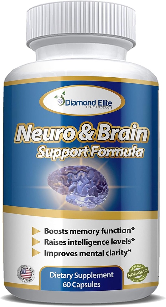 Neuro & Brain Care, Tambahan Energi Otak untuk Memori, Fokus, & Kejelasan - Boosts Fungsi Memori, Tingkat Intelijen & Fokus, Premium Suplemen Kesehatan Otak Pria & Wanita, 60 Kasules