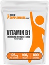 BulkSuplements.com Busur Mononitrat Thiamine - Vitamin B1 Powder, Thiamine B1 Suplemen - B1 Vitamin, Gluten Bebas, 125mg per Serving, 100g (3.5 oz) (Paket 1)