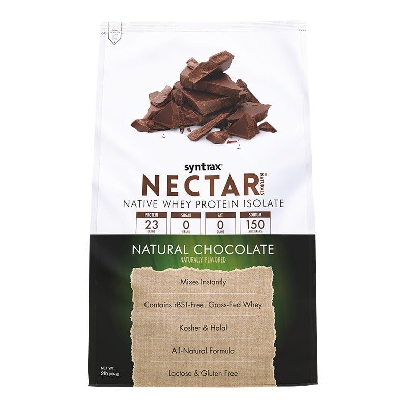 Syntrax Nectar Comptar, All Natural Whey Protein Isolate, Smooth & Creamy, Natural Chocolate, 2 pon.