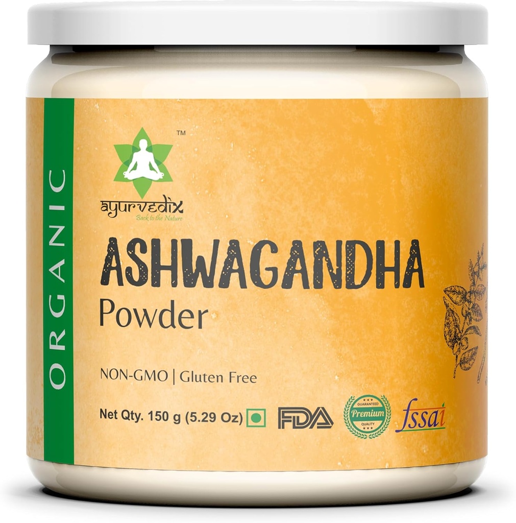 Akar Powder Organik Ashwagandha 124; 5.29oz Bisa digunakan kembali Jar 124; 100% Raw dari India 124; Withania Somnifera - Ayurvedic Herbal Supporder