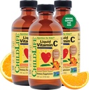 CHILDLIFE ESSENTIALS Liquid Vitamin C - Pure Vitamin C Liquid Suplemen untuk Anak, Imune System Dukungan, Great Taste - Orange Natural, 4 Fl Oz (Paket 3)