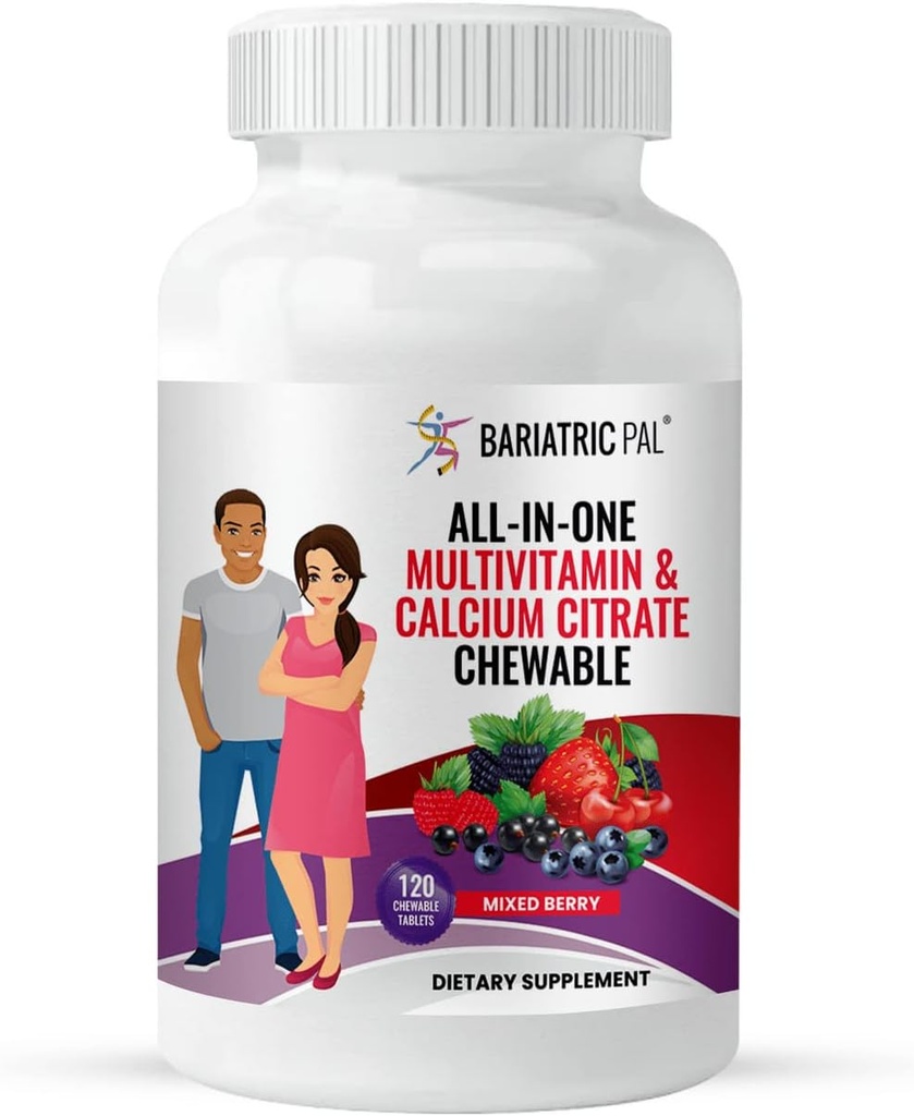 BarariatricPal "All-in- one Chewable Multivitamin with Kalsium Citrate & Iron - Mixed Berry (30- Day Supply)