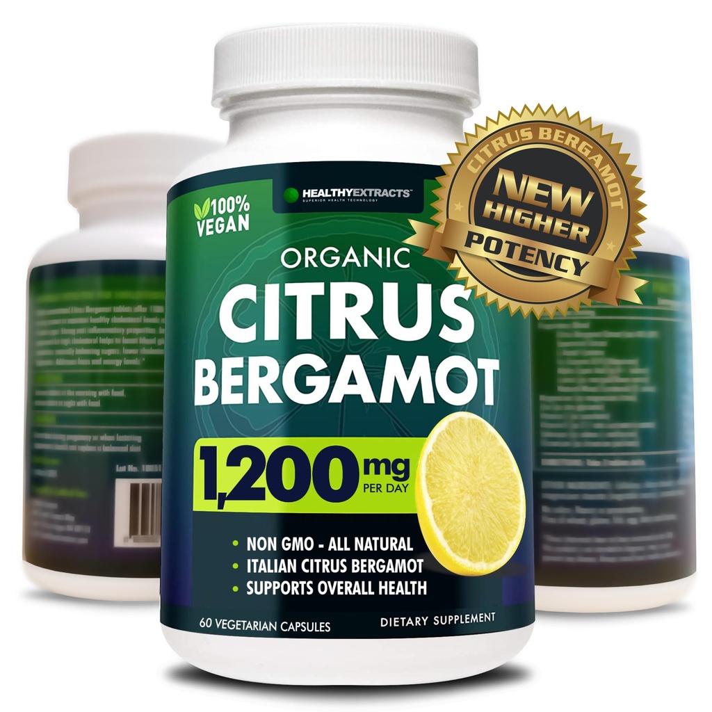 Citrus Bergamot Suplemen - 150: 1 Ekstraksi, 1200mg per Serving, 80% Polyphenol, Suplemen High Cholesterol, Italia Sourced, 60 Count, 1 Pasokan Bulan, Dibuat di USA