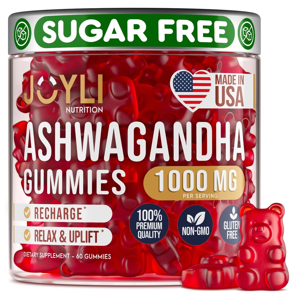 Aswagandha Gummies for Women & Men - Natural Calm Gummies with Ashwagandha Root Extract in C Zinc - Ashwagandha Herbal Suppplemen Sleep Stress - 60 Vegan Sugar Free Chews