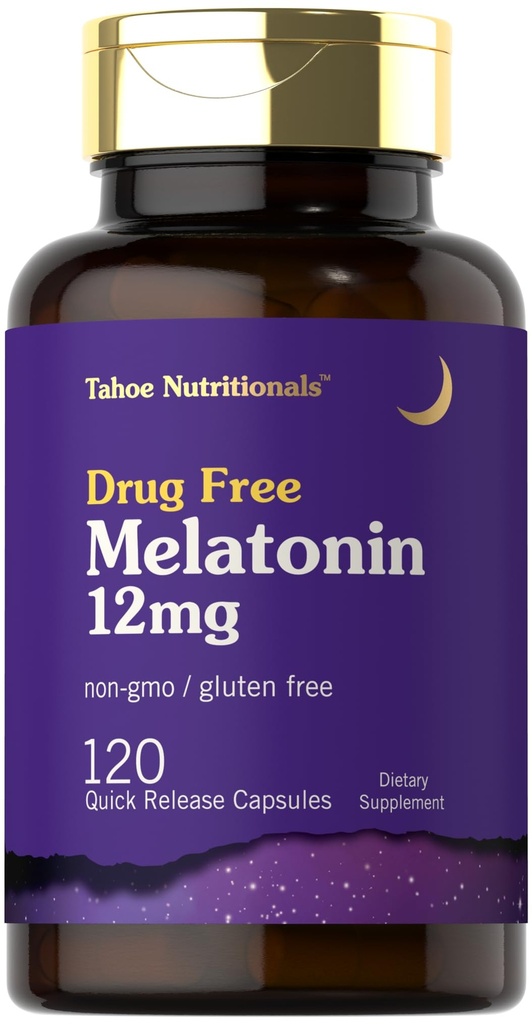 Tahoe Nutronionals Melonains 12 mg 124; 120 Quick Rilis Capsules 124; Drug Free Supplement 12.4; Non-GMO, Gluten Free