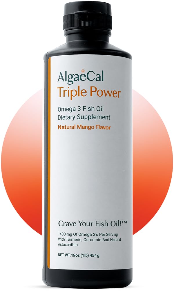 ALGAEKAL Triple Power 1200mg EPA & DHA Omega 3 Tambahan Minyak Ikan Sugar- Free, Dibuat di AS