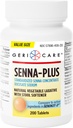 Senna GeriCare Plus Natural Laxative with Stool Softer, Docucate Sodium 50mg, Sennoides 8.6mg, 200 Tablet (Paket 1)