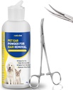 Bubuk Telinga untuk Pencundaan Anjing, Infeksi Telinga Anjing dengan 5.5 Inch Tweezers Curved, Bubuk Rambut Removal Ear, Pelahap Berbau Telinga & Relieve Scratching
