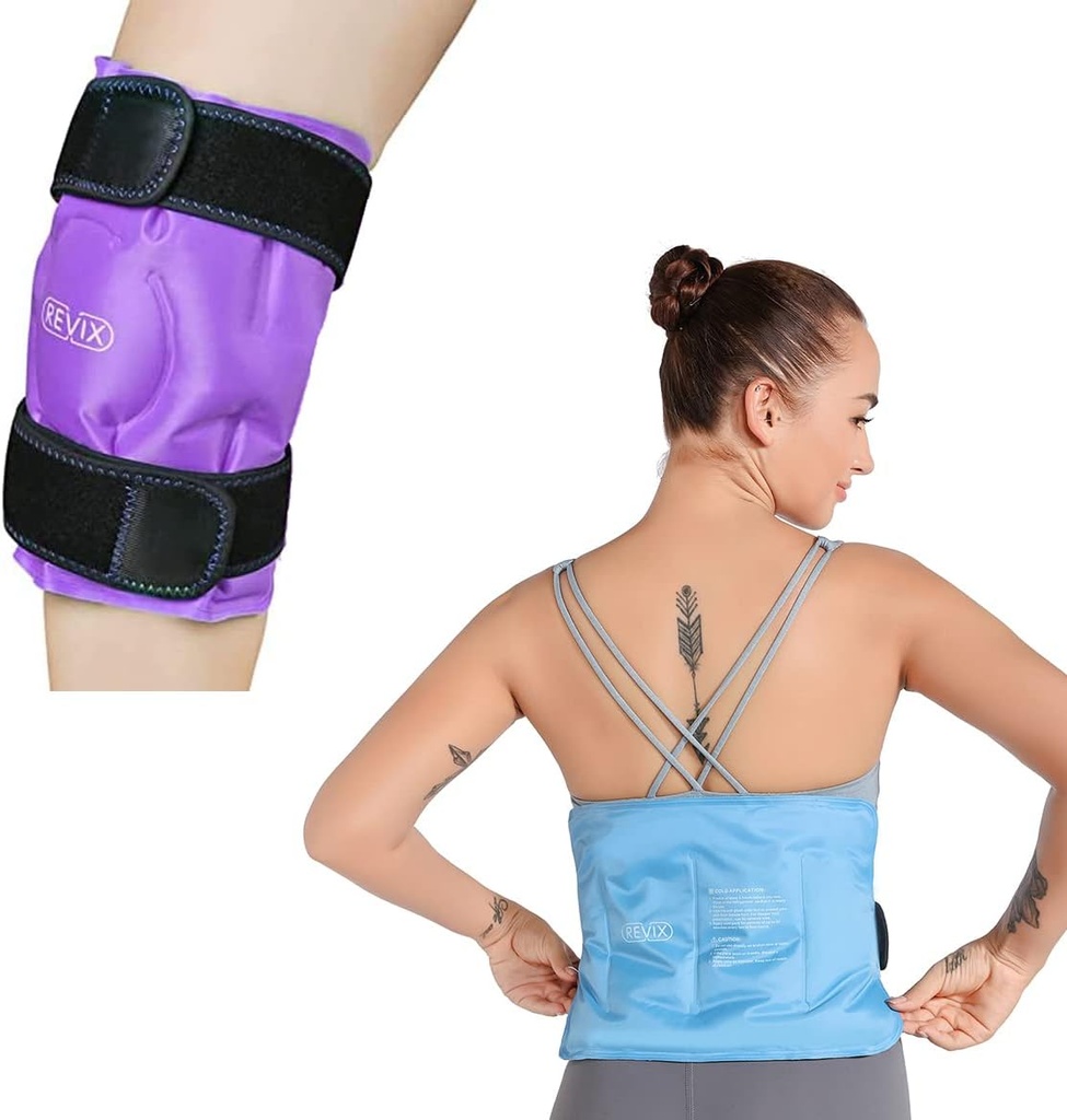 REVIX Knee dan Back Ice Pack untuk Injuries Dapat Diulang, Gul Ice Crap dengan Terapi Kompres Dingin