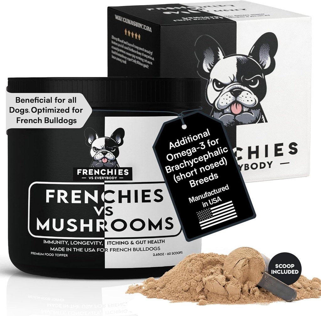 Suplemen Mushroom untuk Dogs - Turmeric Mushroom for Dog Immune Dukung, Ditraffic, Alleggies & Longage with Omega3 & Turmeric 124; for Dogs Lumps and Bumps 126; French Bulldog Optimined
