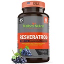 Kaibro Nutra Resveratrol Suplemen, 1500mg Extra Trans Resveratrol, Quercetin dengan Ekstraksi Jepang Knotweed, Anti- Aging, Radiant Skin dan Imunitas Dukungan, Vegan & Non-GMO, 90 Capsules