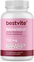 ESTVITE REveratrol 700mg (120 Vegetarian Capsules) dengan Ekstrak Anggur Merah & Grape Extract - standardied ke 50% TransResveratrol - No Steates - Vegan - Non GMO - Gluten Free