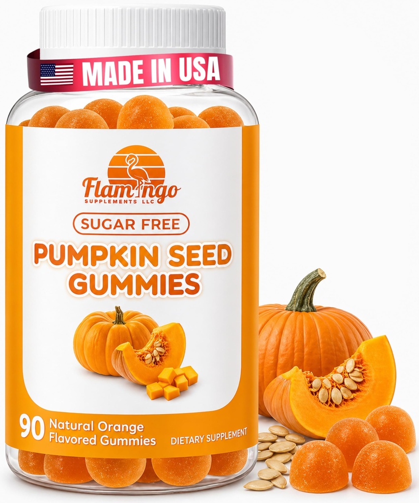 Pumpkin Seed Oil Gummies Sugar- Free Alam- Pumpkin Benih Minyak untuk Rambut, Bladder, Urinary Tract Dukungan - Vegan, Halal Pumpkin Seed Extract - 90 Count