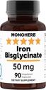 Besi Bisglycinate 50 mg - 90 Veg Capsules - 50 mg dari Elemental Besi per Kapsul