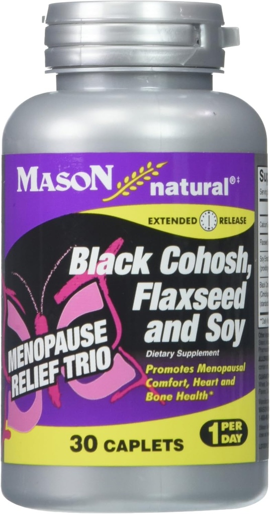 MASON NATURAL Menopause Trio: Black Cohosh, Flaxseed, & Soy (Extended Release)