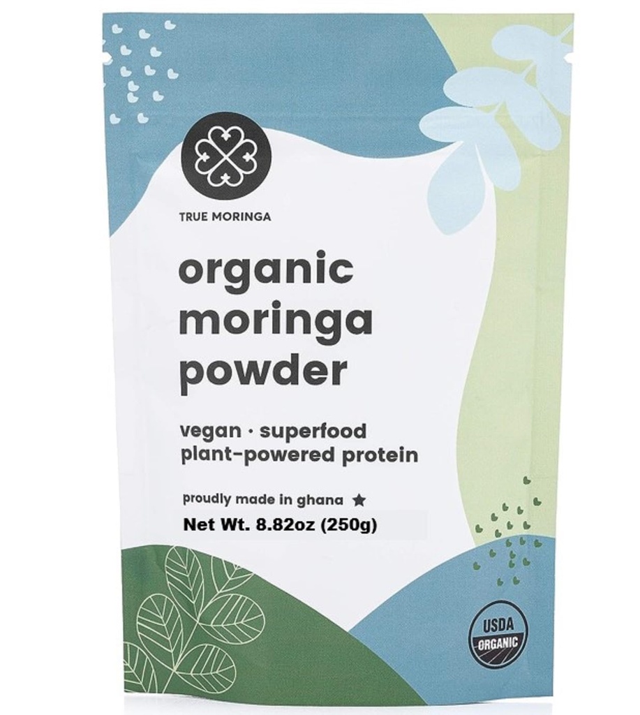 100% Regenerative Organic Raw Moringa Powder, USDA bersertifikat.