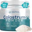 Grare Colostrum Powder 130g, 40% IGG, 65 pelayan, 124; 4-6 Hour Milking Pertama, Grass- Fed, Pabried Raised, Unflamited Bovine Colostrum Suplemen dari Midwest USA Farm 124; Calostro Bovino Adultos