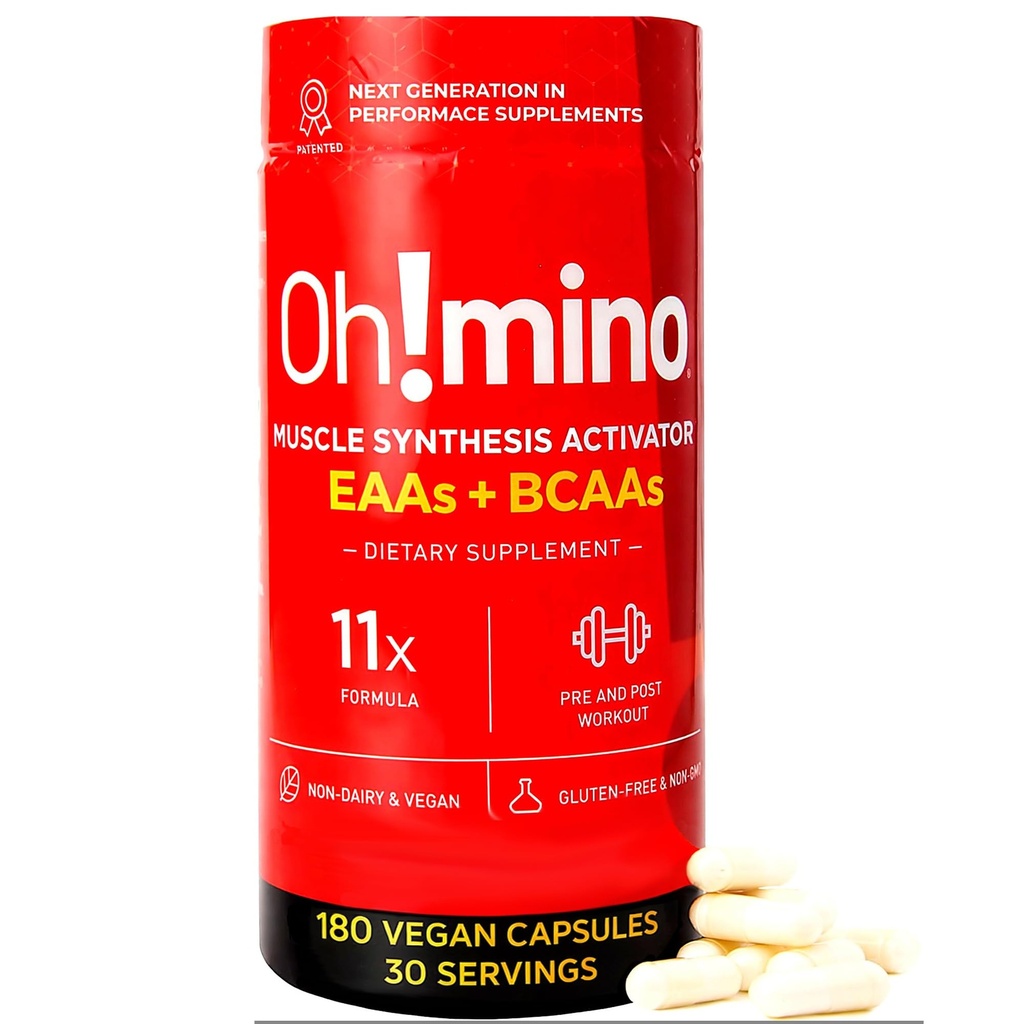 Oh! Tambahan Amino Accids Mino. Caffeinated Kapsul. Semua 9 EAA, BCAAs dan Amino Sempurna untuk Kerja, Amino Energy, dan untuk membangun Otot, dan Perbaiki Lebih Cepat.