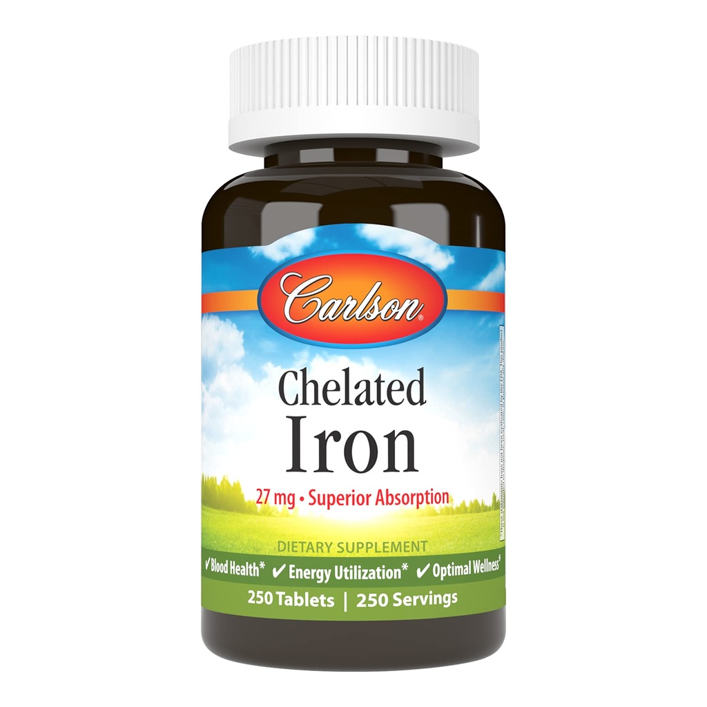 Carlson Labs Cheleated Iron 27mg, 250 tablet