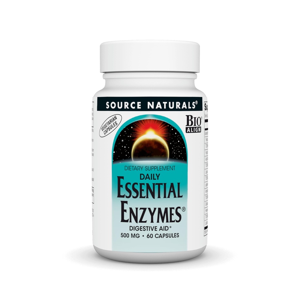 Sumber Enzymes Estimes 500mg Bio- Dialigned Multiple Enzyme Suplement Herbal Defense for Dibuble, Gas, Constipation & Bloting Relief - Support Immune System * - 60 Vegetarian Capsules