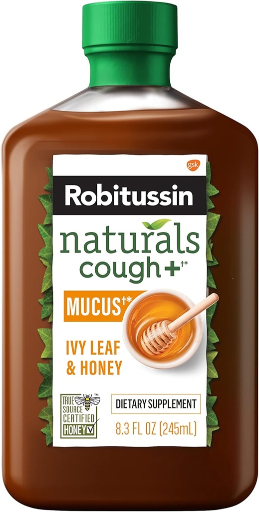 Komitassin Honey and Ivy Leaf Dietary Supplement Relieves Occasional Cough Associated with Hoarseness, Dry Throat, and Irritants, 8.3 oz