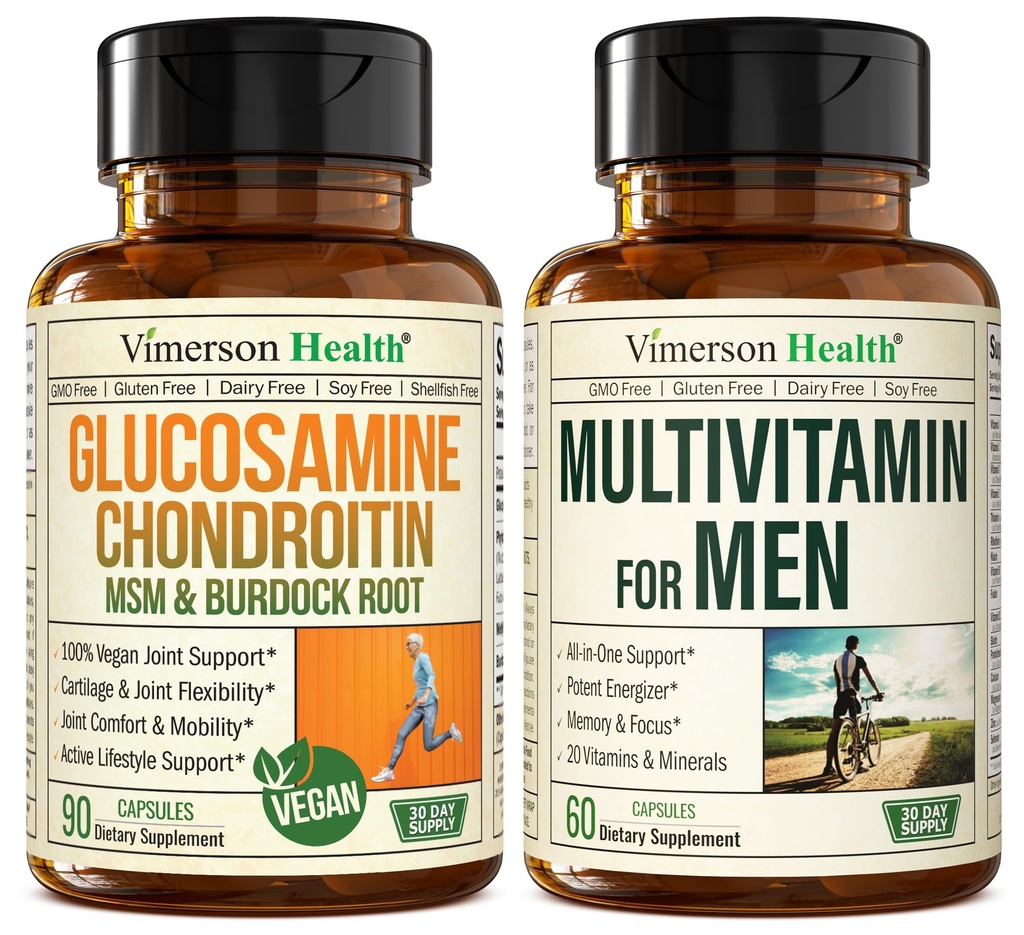 Vegan Glucosamin Chondroitin MSM Joint Suppplement & Lengkap Multivitamin untuk Pria