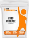 BulkSuplements.com Zinc Citrate Powder - Zinc Suplemen, Mineral Suplemen, untuk Dukungan Imune - Gluten Bebas, 100mg per Serving, 500g (1,1 lbs) (Paket 1)