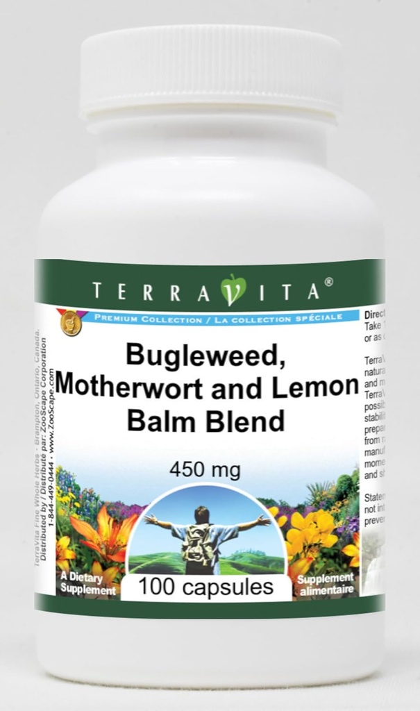 Dukungan Thyroid - Bugleweed, Motherwort dan Lemon Balm - 450 mg (100 Capsules, ZIN: 511178) - 2 Pack