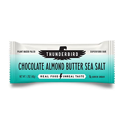 Thunderbird Energy Snack, Gluten- Free with Protein, Healthy Real Food, Vegan Paleo None-GMO, No Added Sugar, Chocolate Almond Butter Sea Flavor (12 Count, 1.7 oz. Bars)