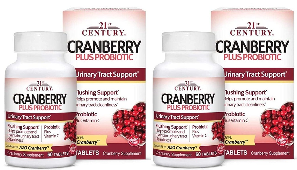 21 Century Cranberry Plus Probiotic Tablet, 2 Count