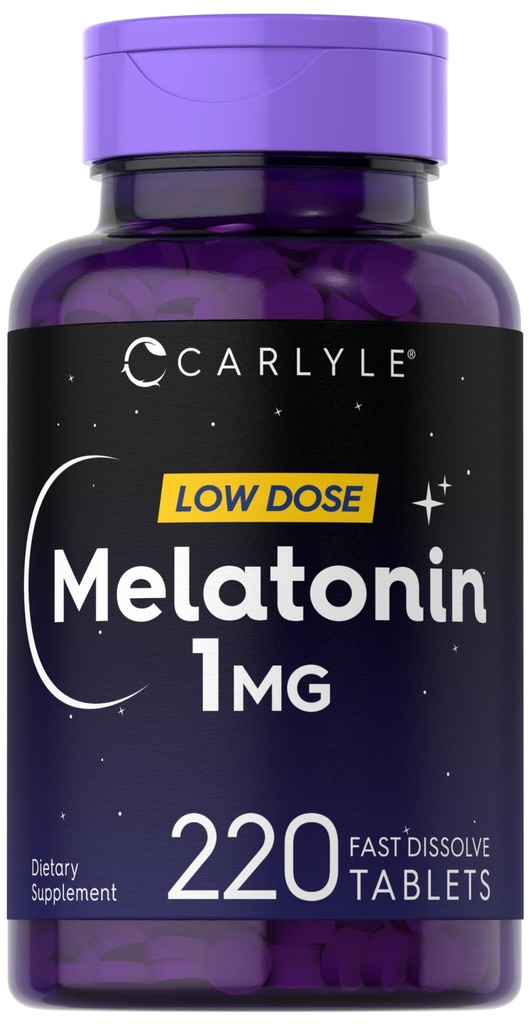 Carlyle Melonatin 1 mg 124; 220 Fast Dissolve Tablet 124; Dose rendah 124; Vegetarian, Non-GMO, Gluten Free
